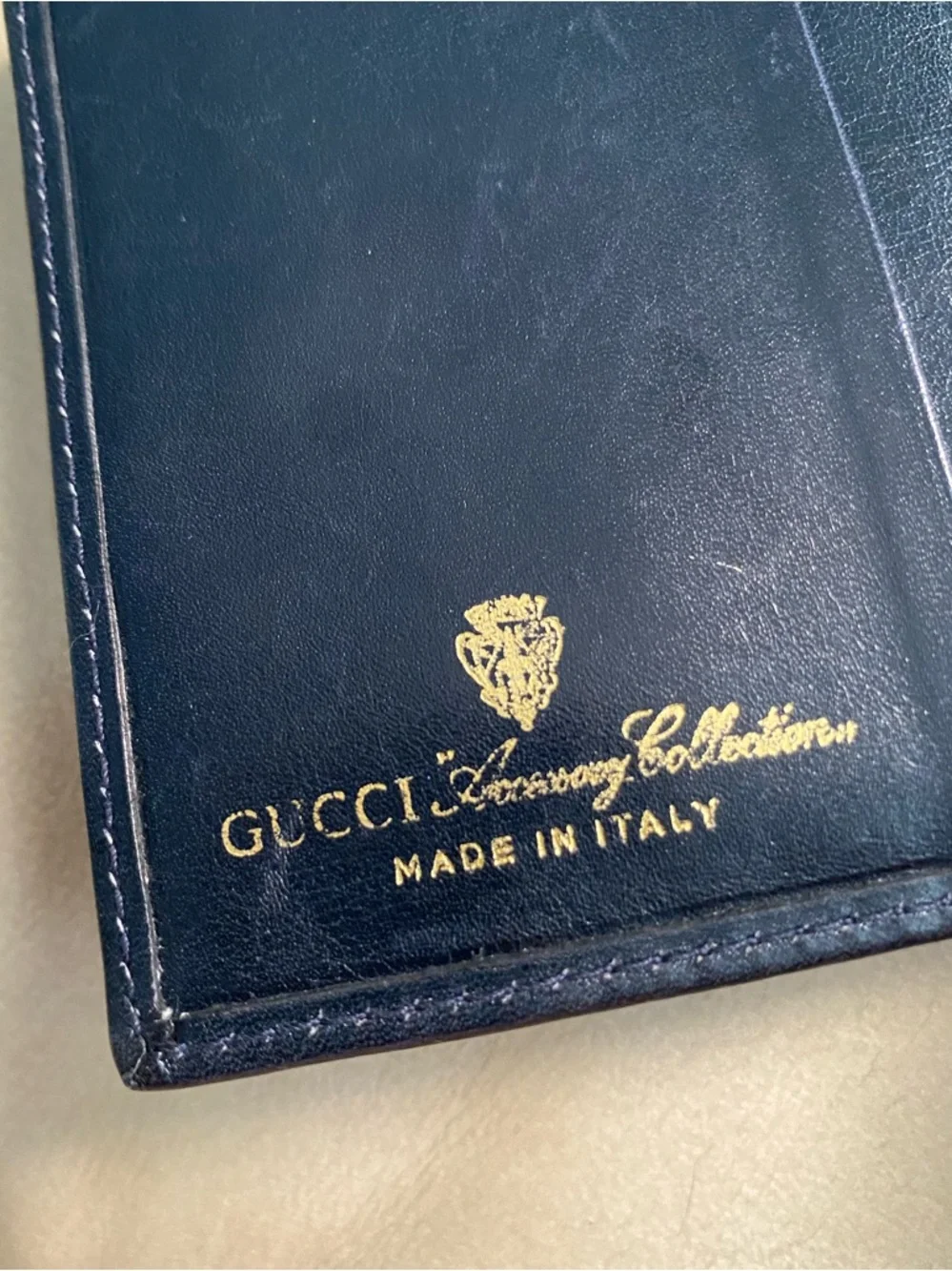 Vintage Gucci Bifold Wallet GG Web Stripe Sherry Unisex w/Coin Pouch